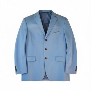 Island Pacific Silk Sport Coat Blazer Men's 44L Blue Herringbone Pockets Lined